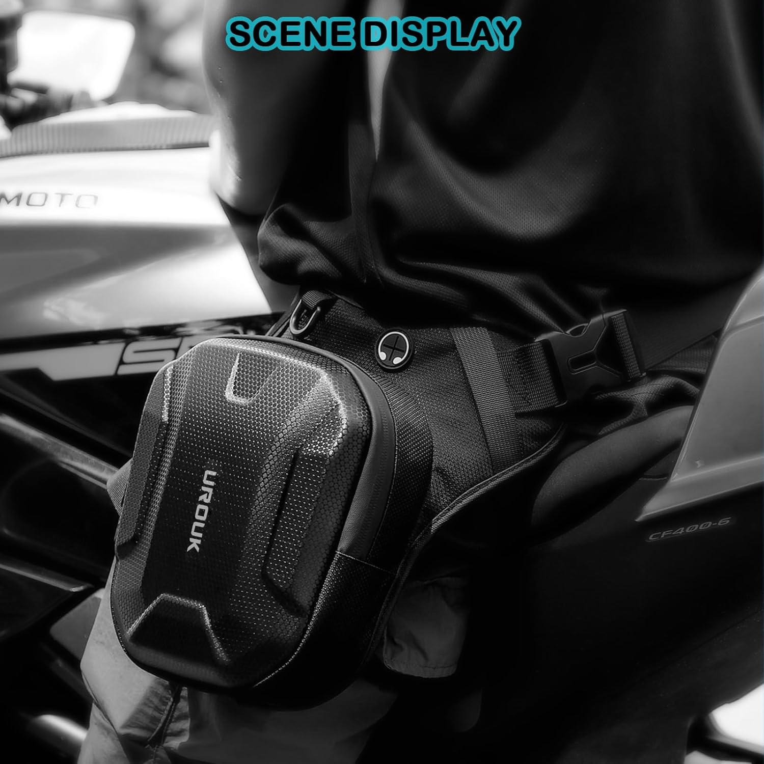 Motorcycle Drop Leg Bag for Men Women Tactical Thigh Bag with Leg Strap Waterproof Leg Pouch Bag Hard Shell for Travel Outdoor Motorbike Riding Black image number 6