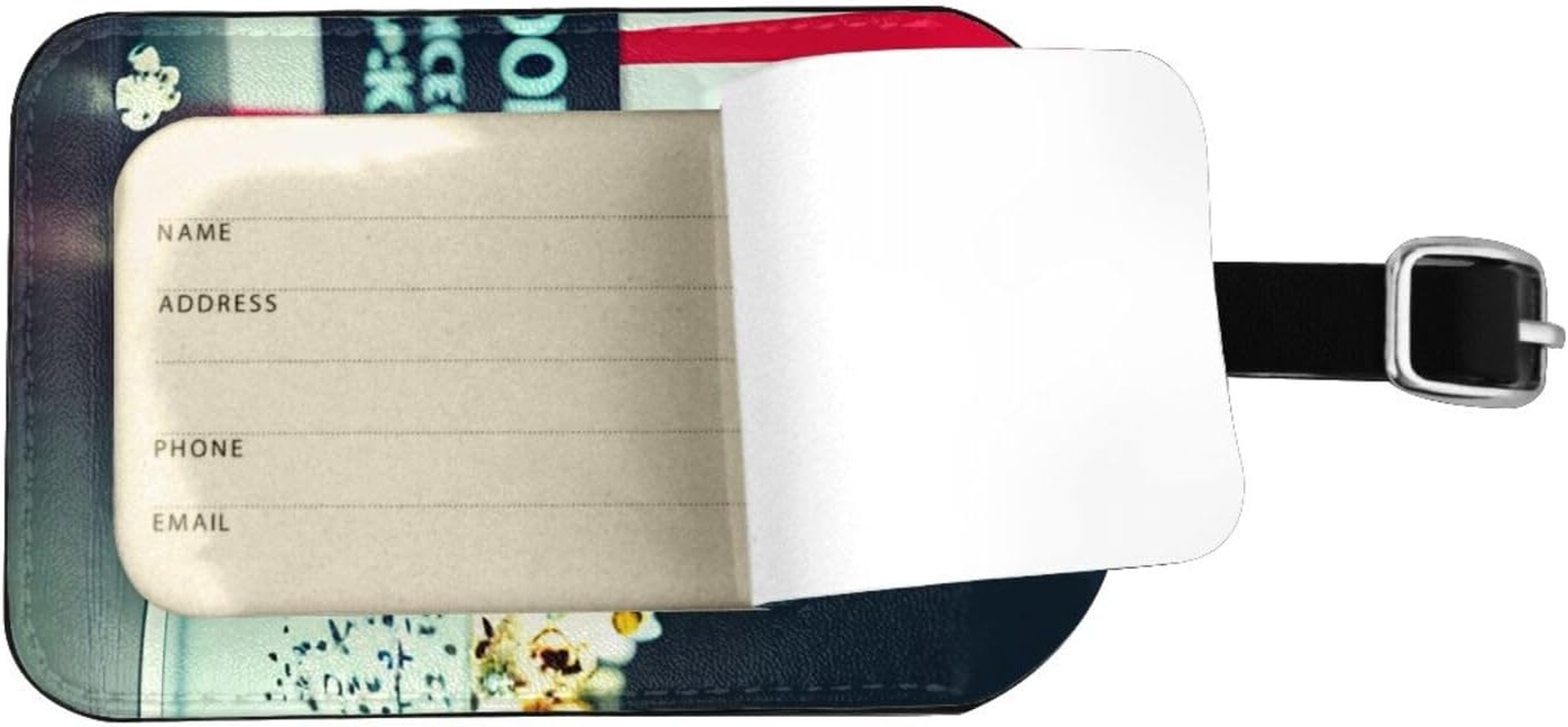 Movie Clapboard and Popcorn Print Elegant Tag Stylish Tag Luggage Tag 4.3 X 2.76 Inch for Suitcases Travel Bags