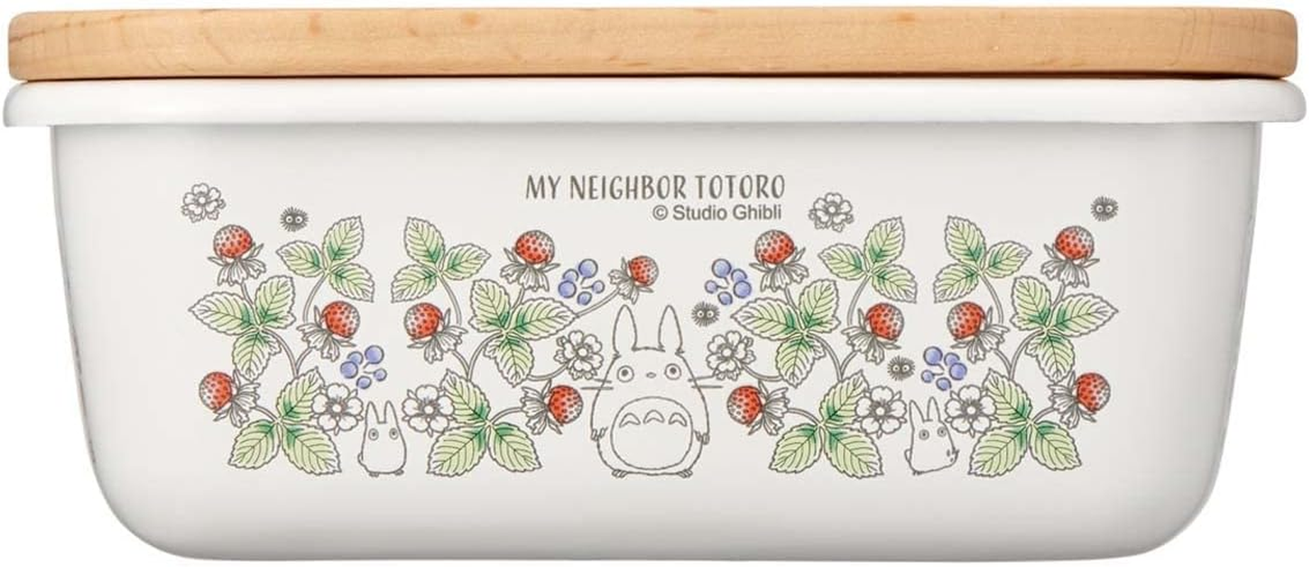 Skater ENBT5_592553 Enameled Butter Case, Wooden Lid, 16.9 FL Oz (500 ML), My Neighbor Totoro, 4.0 X 6.0 X 2.5 Inches (103 X 153 X 64 Mm) image number 5