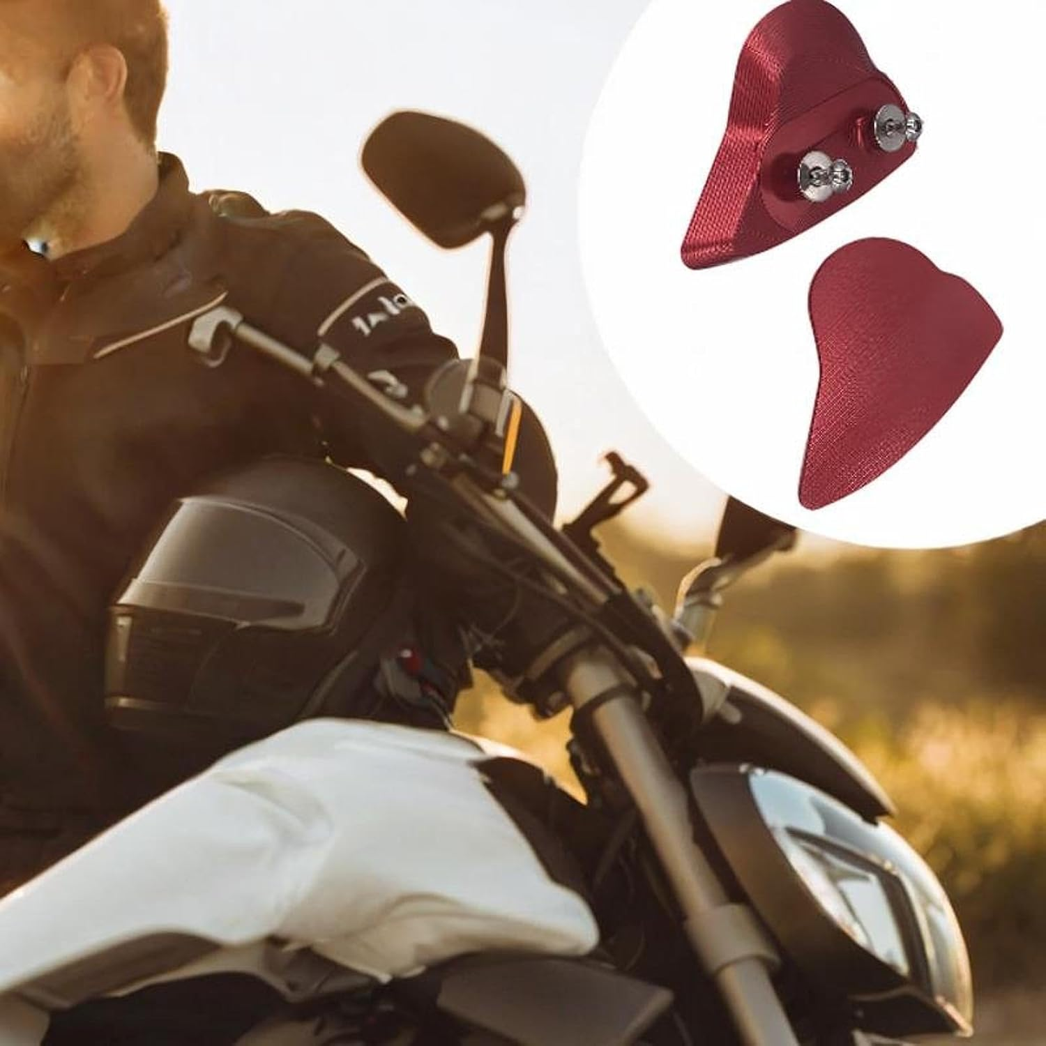 Mqetly 2Pcs Mirror Block off Plates Replaces Reliable Assembly Motorbike Accessories Mirror Hole Decorative Cover for Yzf-R7, Red - Black image number 5