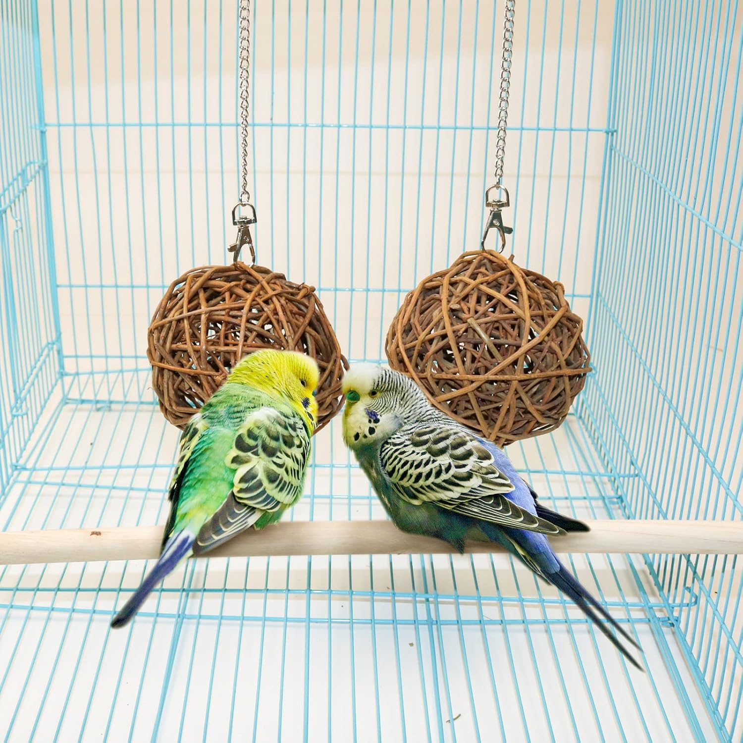 Pack of 4 Natural Willow Ball Toys, Guinea Pig Toy, Bird Chew Toy, Rabbit Accessories, Small Animal Toy Ball for Rabbits, Guinea Pigs, Chinchillas Budgie Bird (10 Cm) image number 1