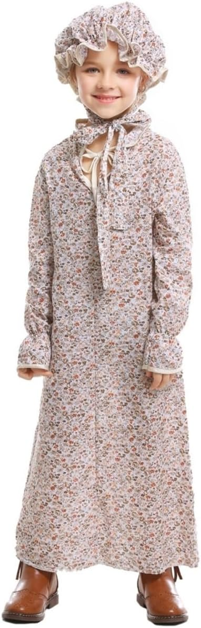 Costume Bay Pioneer Olden Days Costume Pilgrim Frontier Colonial Victorian Book Week Historical Dress Cotton Material School Event Educational Play Attire image number 5