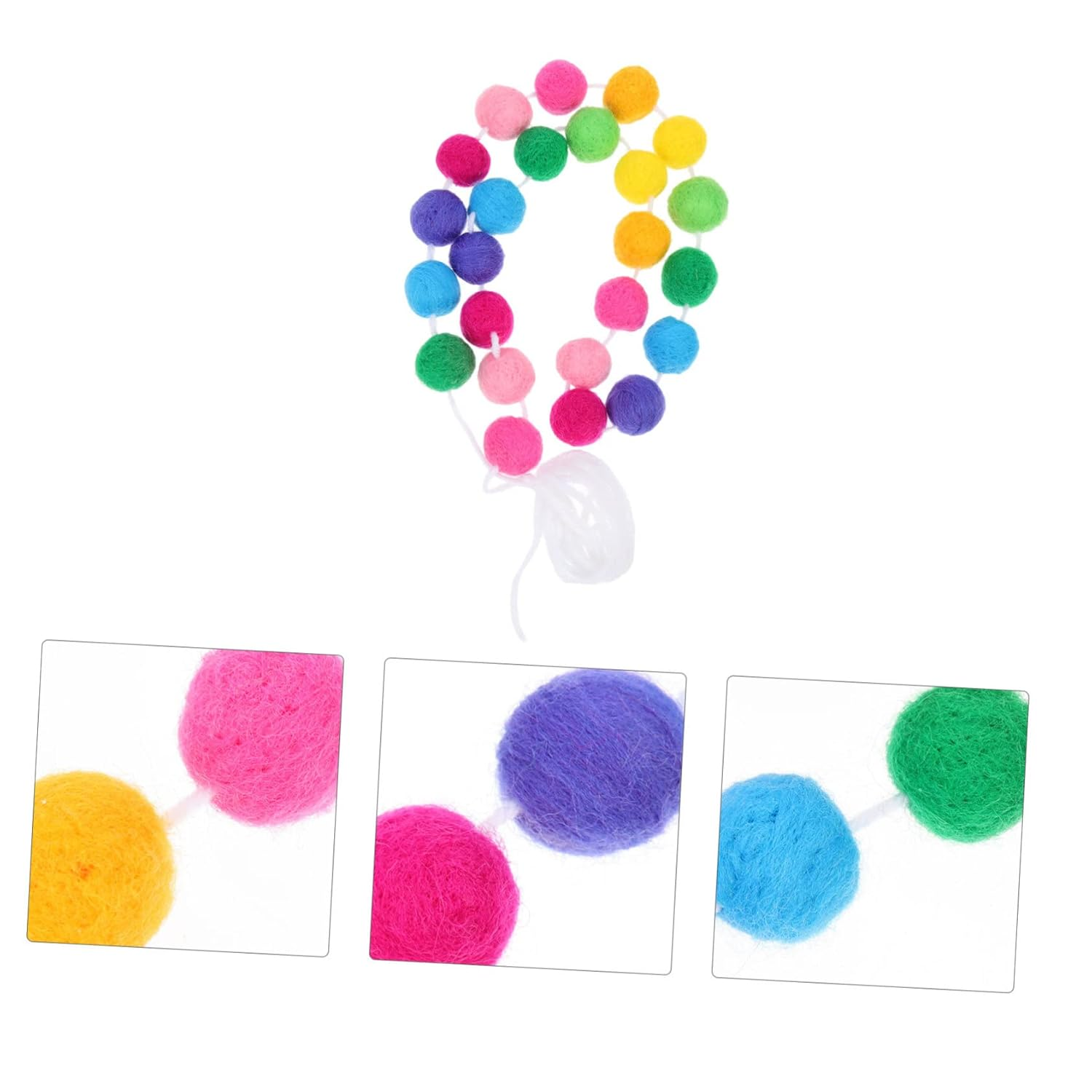 CHILDWEET Wool Felt Garland String Pom Pom Pendant Colorful Wool Ball Festival Decoration Xmas Tree Ornament image number 6