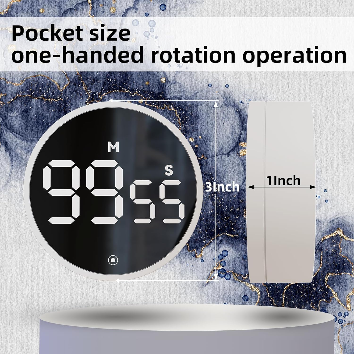 Digital Kitchen Timers, Magnetic Visual Timer Large LED Display Magnetic Countdown Countup Timer Volume Adjustable for Classroom Cooking Baking Teaching, Easy for Kids(Oyster White) image number 4