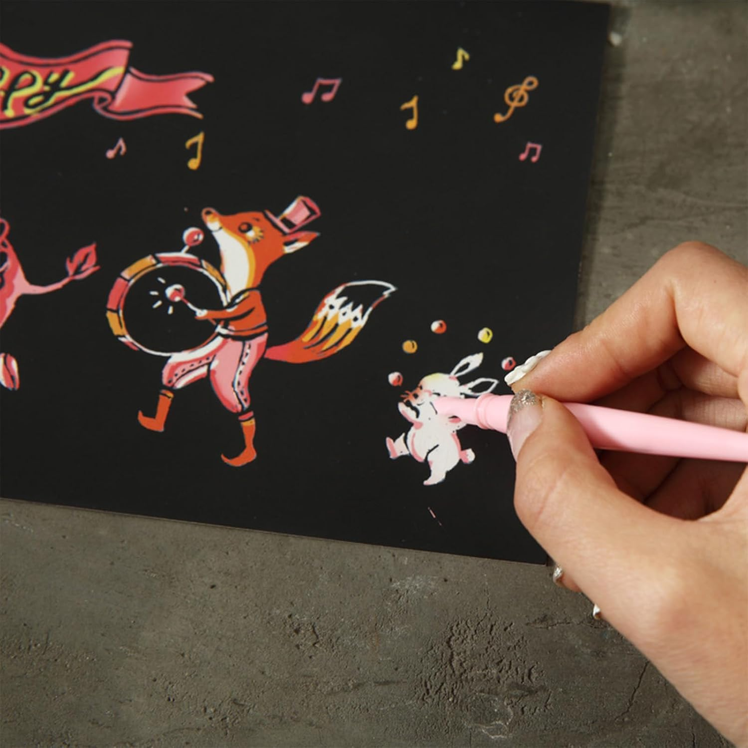 NICEIN Scratch Pens for Scratch Pictures Set, 14 Scratch Pictures for Children'S Tools, Scratch Pictures Adult Pens with Multiple Functions, Scratch Pens with Various Tips, Free Storage Bag image number 4