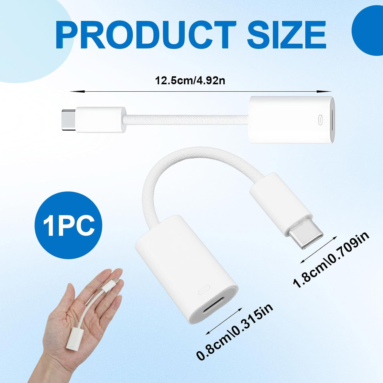 Bushhaven USB C to Lightning Adapter, 3-In-1 Type-C Male to Lightning Female Converter with Phone 16/15/14/13/12, Ipad Pro/Air, Macbook & More, Design for Travel, Work & Daily Use