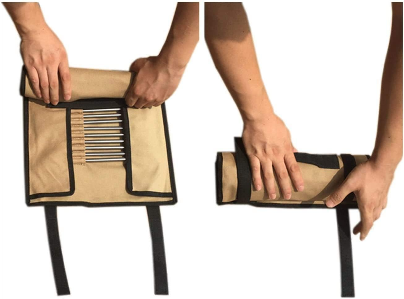 CAMPINGMOON Cotton Canvas Tent Stakes Case Storage Bag Max 13.78&rsquo;&rsquo;/35Cm in Length Beige Color B135 image number 4