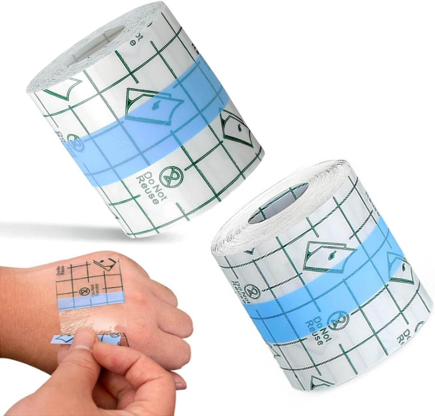 5 Cm X 10 M Waterproof Transparent Bandage,Betterjonny Rolls Transparent Dressing Tape Stretch Adhesive Dressing Tapes Tape for Swimming and Shower image number 1