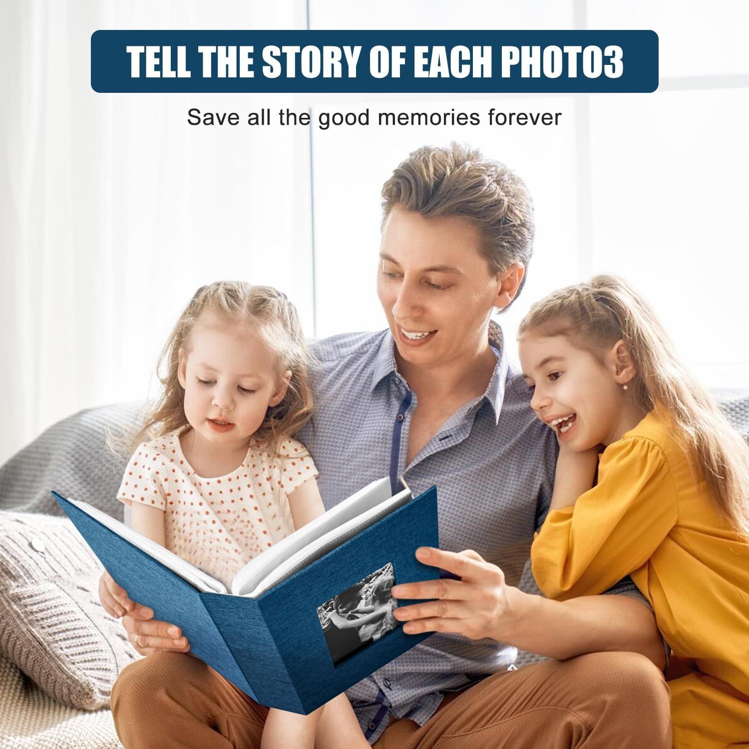 200-Pocket Photo Album 4X6 - Slip-In Picture Album with Linen Cover & Display Window, Vertical Photo Book for Wedding, Family, Baby, Anniversary & Vacation Memories (Holds 200 Photos) image number 4