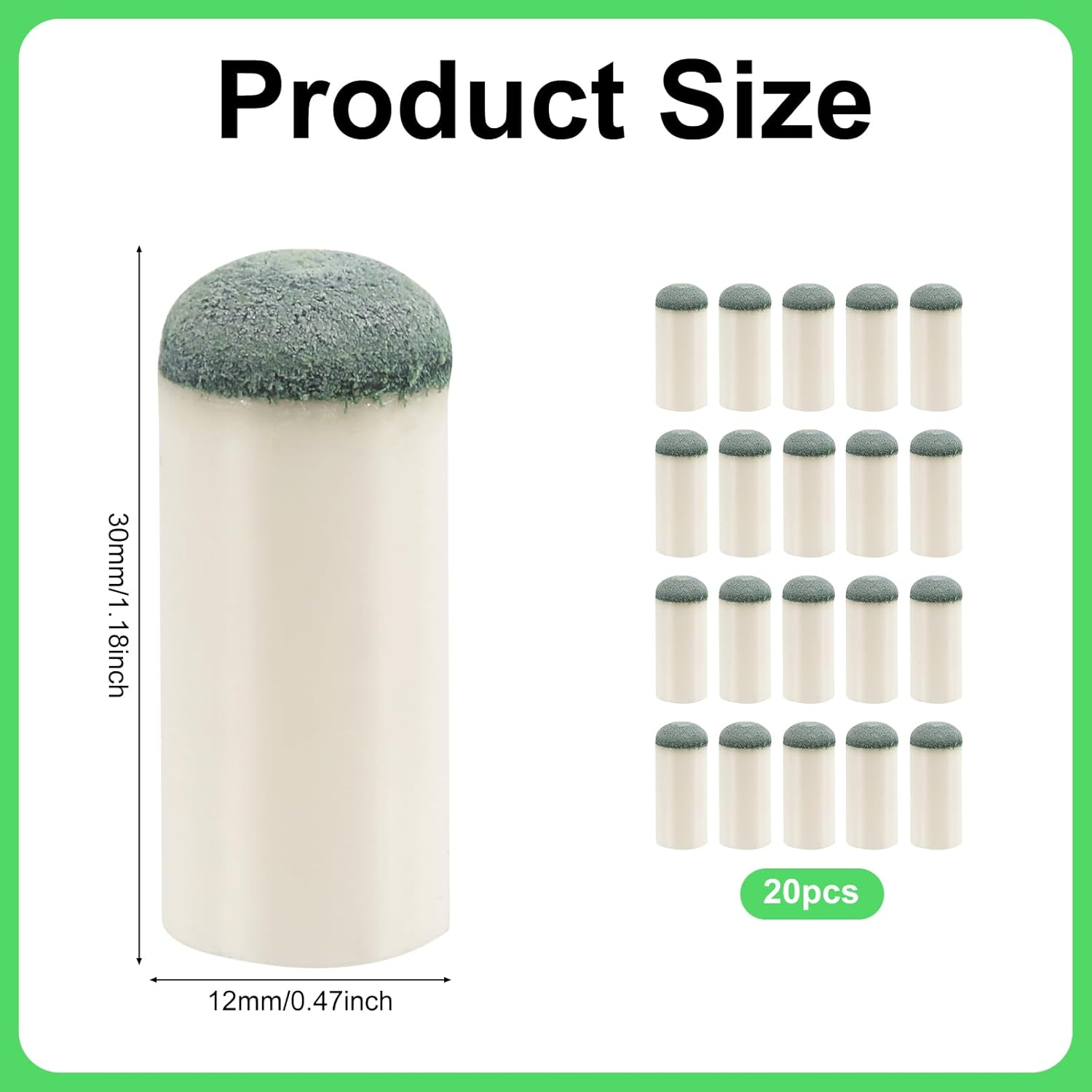 XIHIRCD 20Pcs Billiard Cue Tips 12Mm, 0.47In Pool Cue Stick Tips Billiard Cue Tips Replacement Kit Slip on Pool Cue Tips Pool Table Accessories for Lp Century Snooker & Billiards image number 4