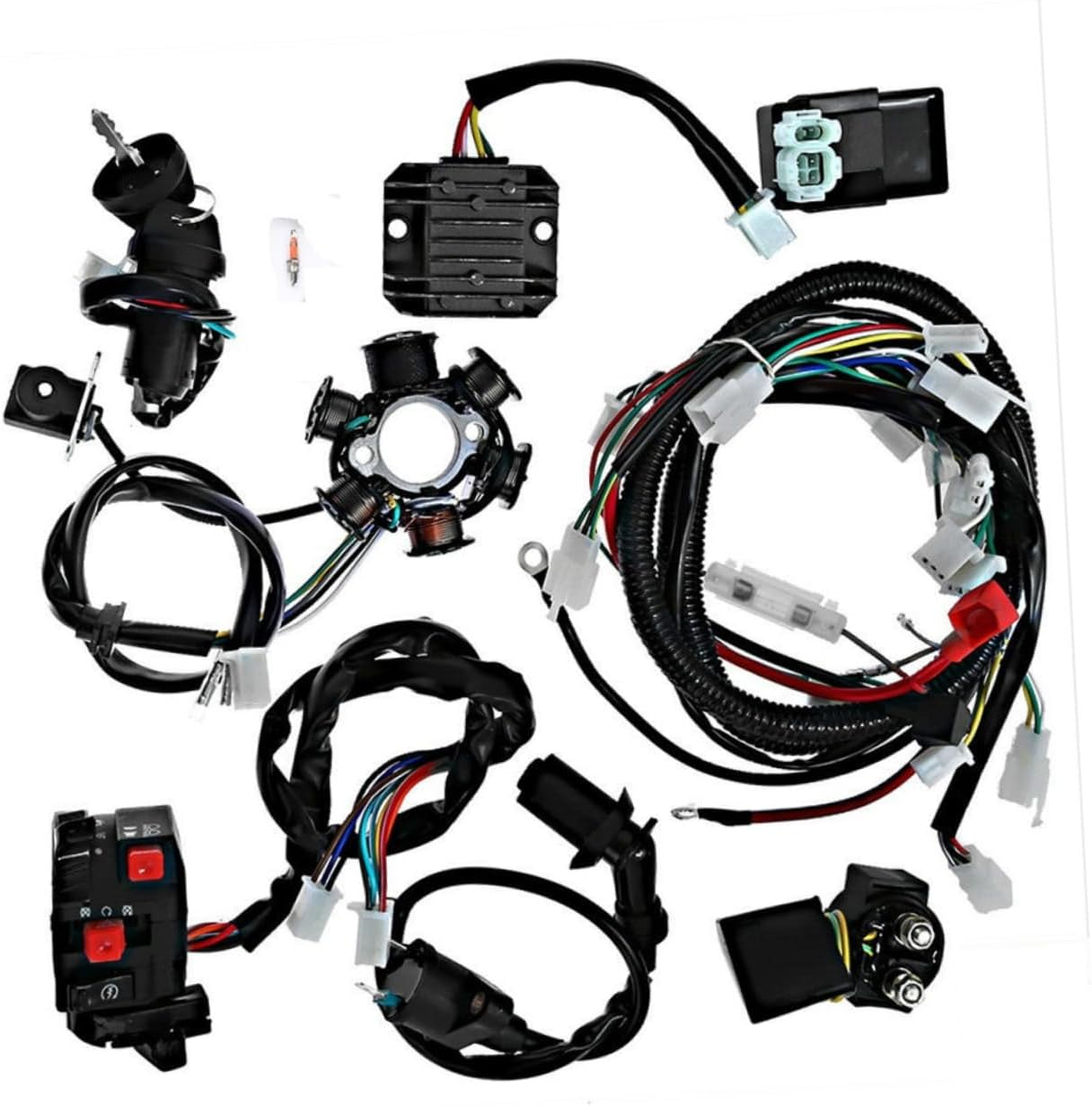 ERINGOGO 125Cc-150Cc Atv Ignition Coil Replacement Complete Wiring Harness Coil Atv Accessory Made for Random Color