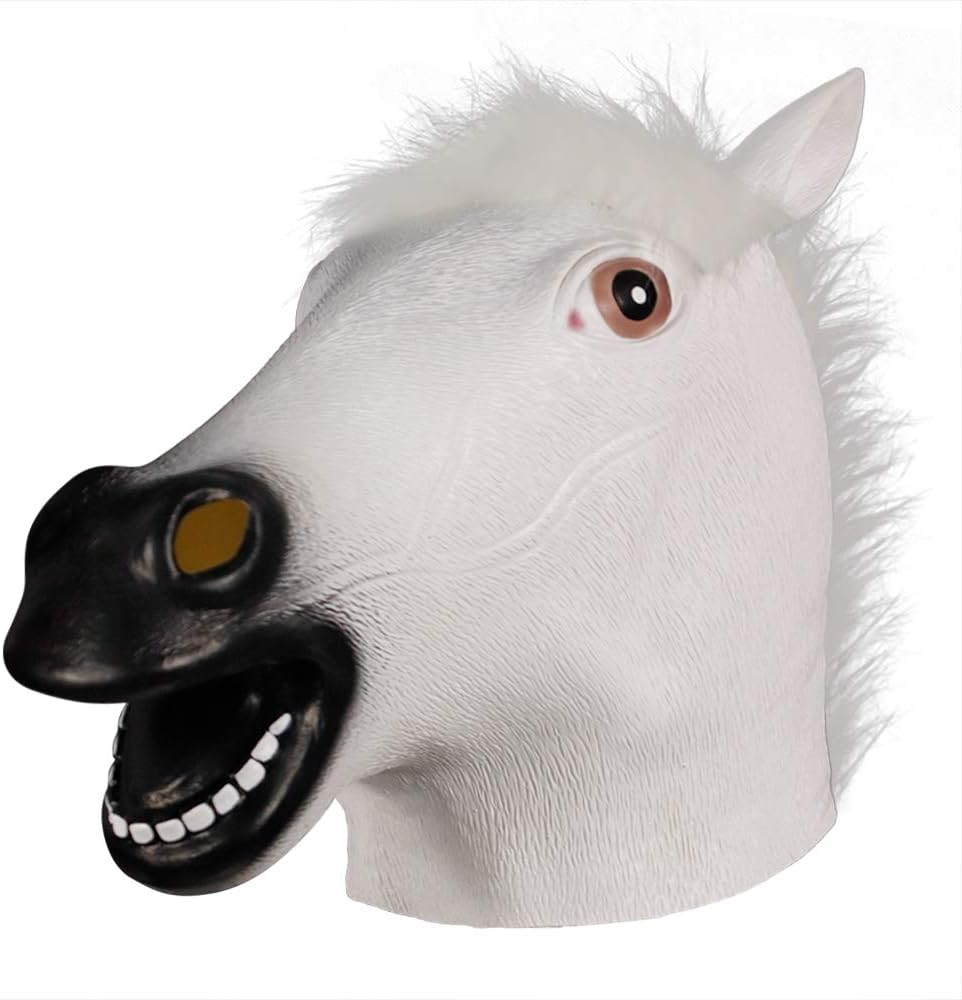 Molezu Brown Horse Mask, Creepy Horse Head Mask, Rubber Latex Animal Mask, Novelty Halloween Costumes Bojack Horseman Mask