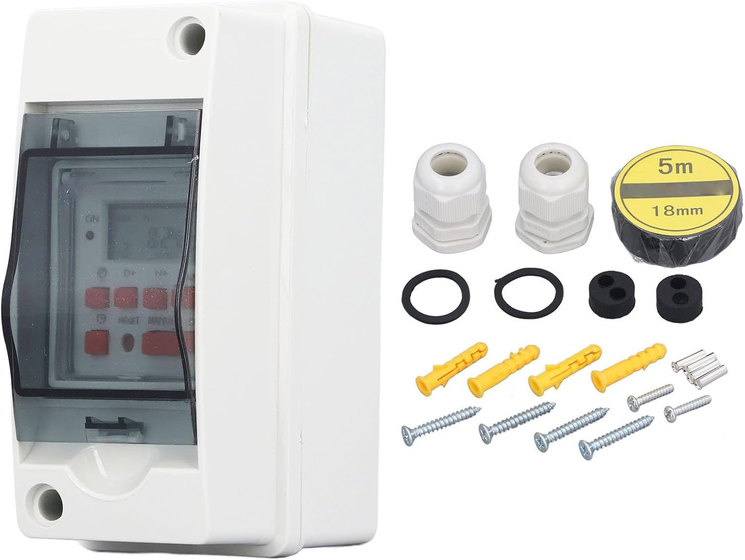 7 Day Programmable Timer Switch, Automatic on Off, up to 28 on off Schedules, LCD Display Digital Timer Switch, for Outdoor Indoor Appliances, with Waterproof Box image number 6