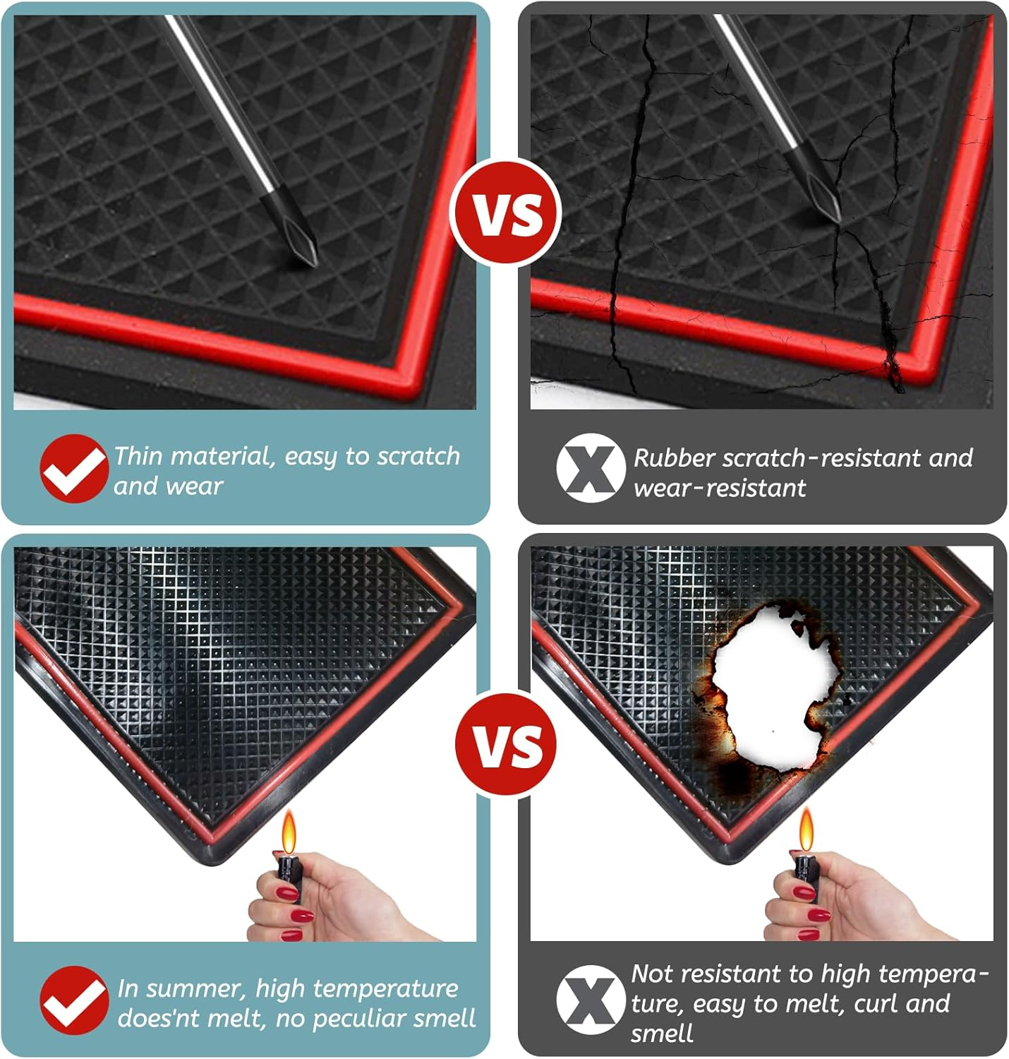 SHAOHAO Compatible with Hyundai Kona SX2 2024 2025 2026 Rubber Mats Centre Console Non-Slip Mats Drink Holder Mat Door Slot Mat Storage Box Hyundai Kona Accessories Red - Petrol Version-Red image number 5