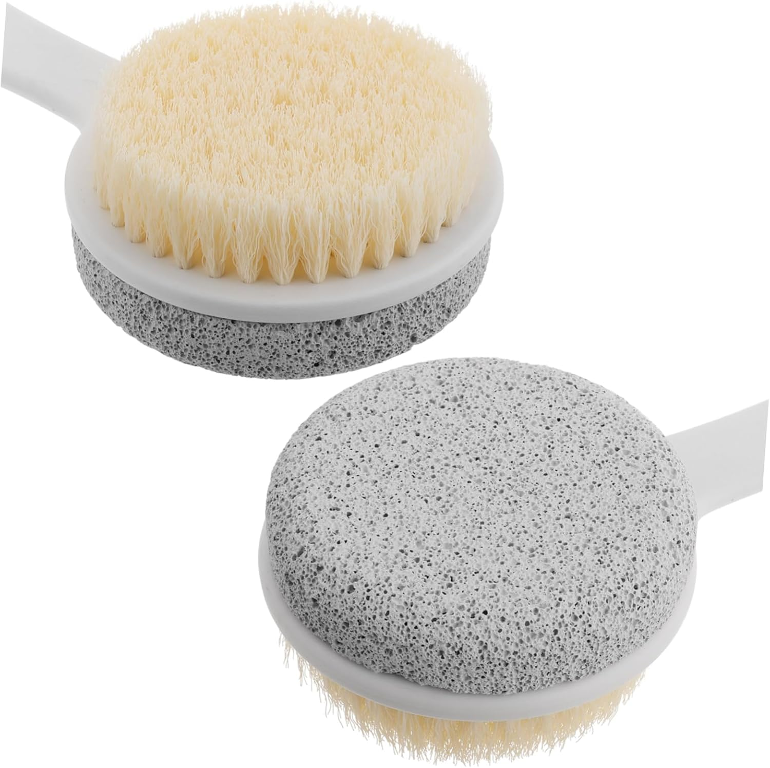 Mikinona Foot Scrubber Exfoliating Pumice Stone Brush Long Handle Callus Remover Foot Care Tool Pedicure Foot File image number 1