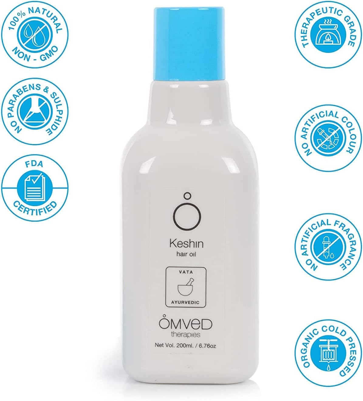 Omved Keshin Bhringraj Vegan Ayurvedic Hair Oil, 200Ml image number 6