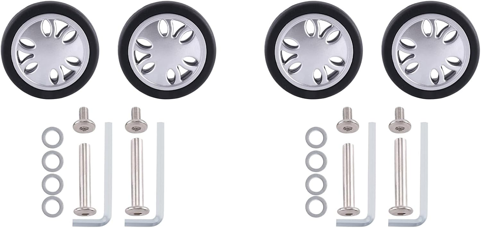 M6 50Mmx12Mm Luggage Suitcase Replacement Wheels Wear PU Caster Deluxe Repair Tool 2 Pair image number 2