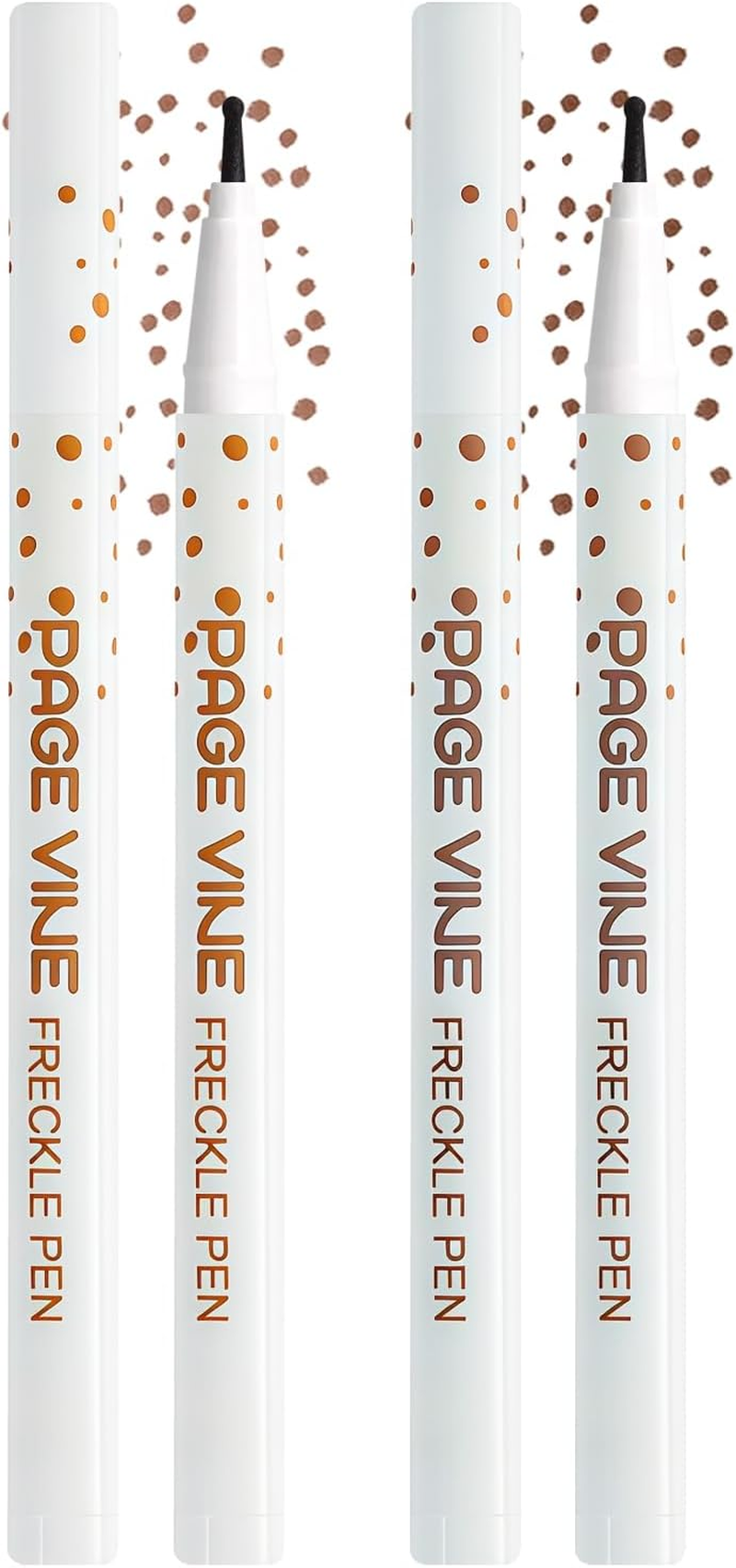 YBUETE 2Pcs Freckle Pen Makeup for Face, Professional Lifelike Face Embellishment Faux Freckle, Long-Lasting Waterproof Daily Fake Freckle Pen Makeup, Highly Pigmented Quick Dry Soft Dot Sopt Pen