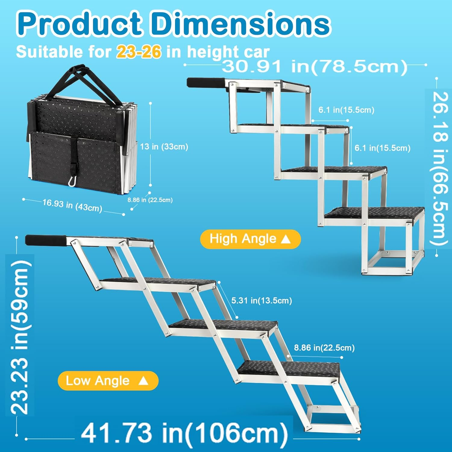 Uross Dog Car Ramp for Large Dogs, 5 Step image number 1