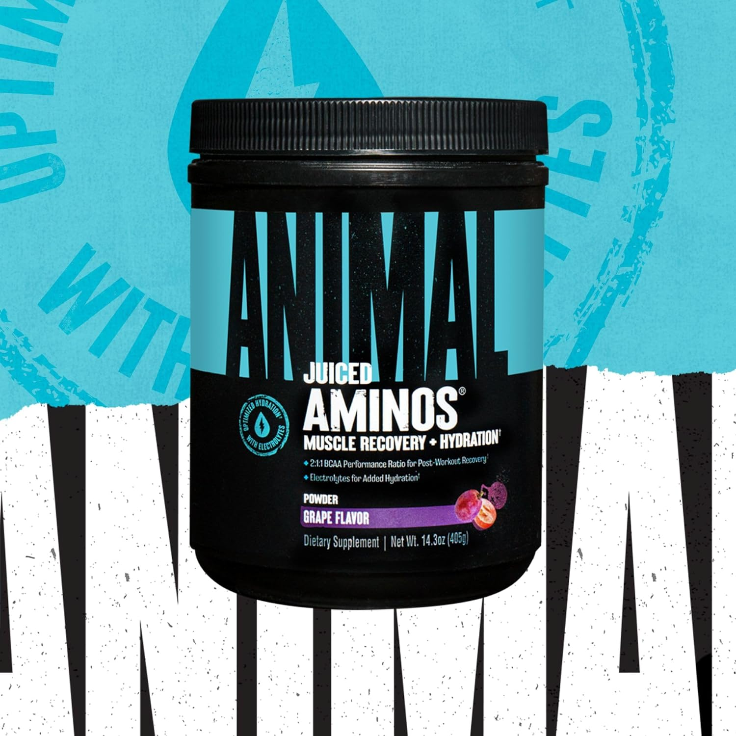 Universal Nutrition Animal Juiced Aminos Enhanced BCAA and EAA Instantized Amino Acid Supplement, Grape, 30 Count image number 3