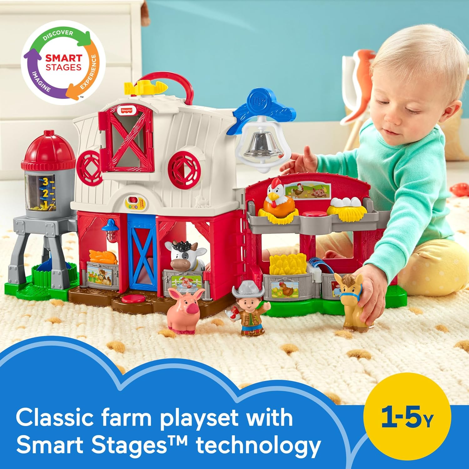 Little People Toddler Learning Toy Caring for Animals Farm Electronic Playset for Preschool Pretend Play Kids Ages 1+ Years image number 5