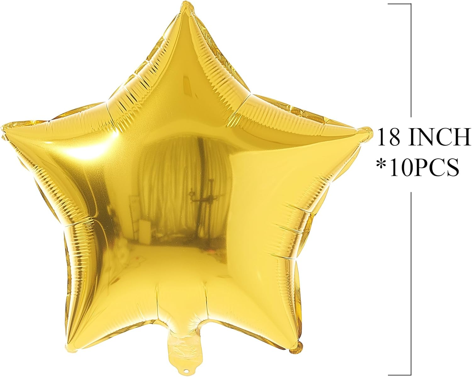 Gold Star Shape Foil Balloon, 10Pcs Big Mylar Helium Balloons for Birthday Party Wedding Party Decoration 18 Inch - 24 Inch 18 Inch Gold image number 2
