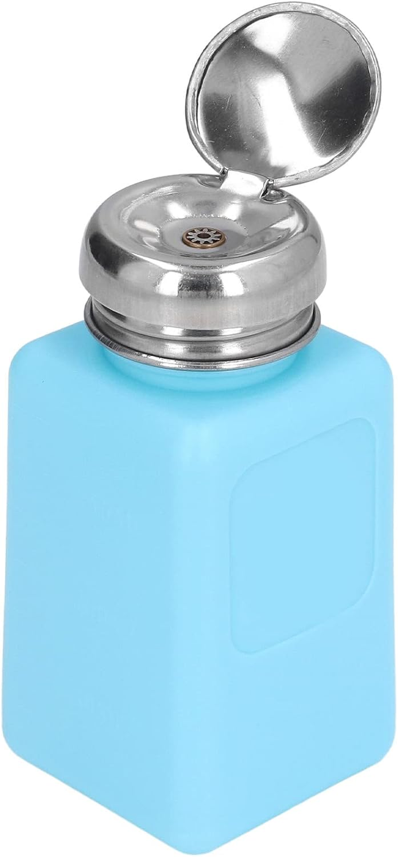 200ML Solvent Dispenser, ESD Safe anti Static Square Bottle with Stainless Steel Lid, Press Type, Compact Size, for Acetone, IPA Solvent, Oil (Blue) image number 4