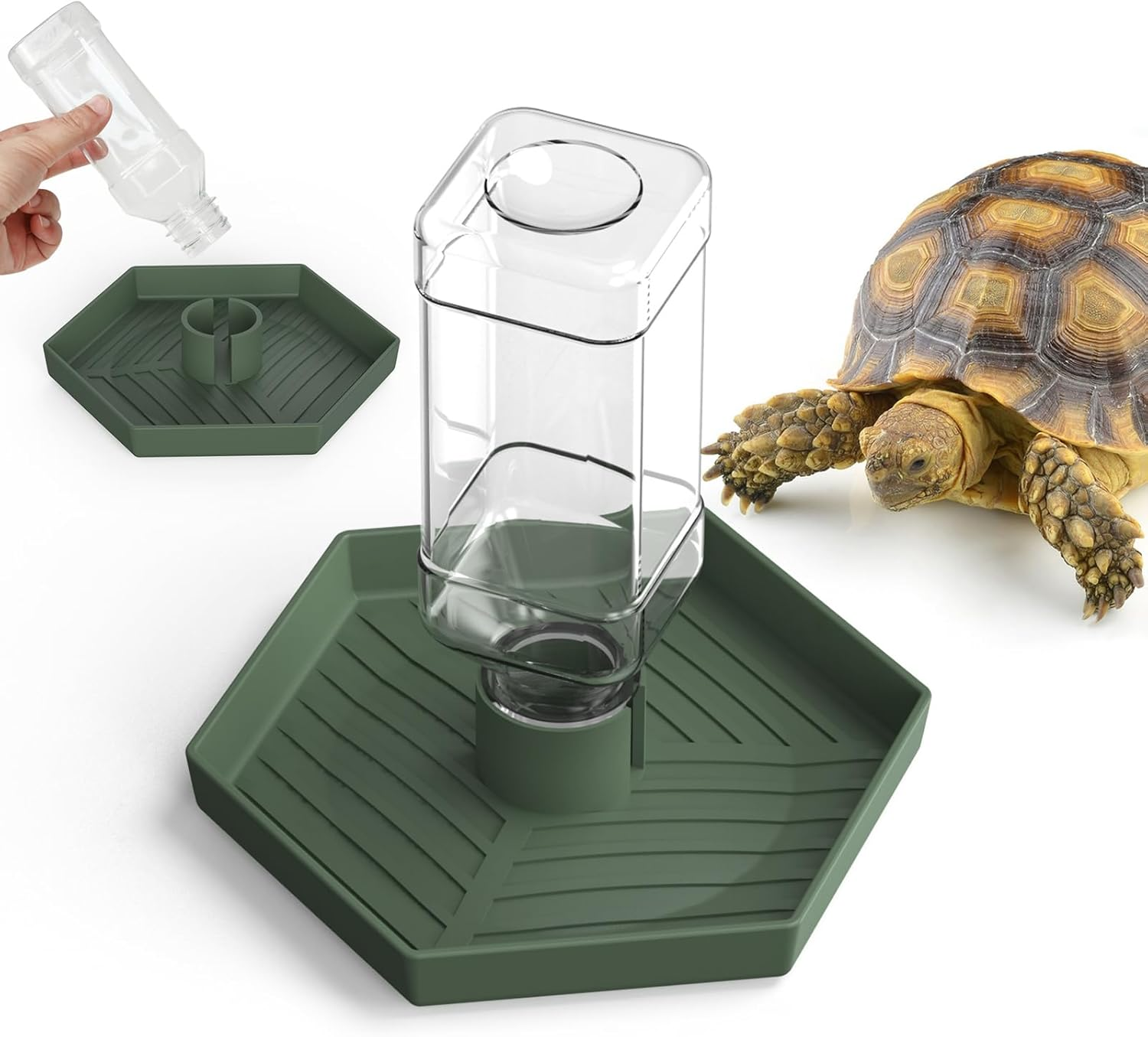 Reptile Water Dispenser-7.5 Oz(250Ml) Bearded Dragon Water Bowl - Small Water Dish for Tortoise - Bowls for Reptiles & Amphibians (L) image number 4