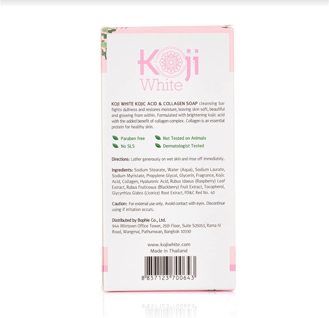 Koji White Kojic Acid Skin Brighten & Glowing Soap, Gift Set for Women with Papaya, Glutathione, Vitamin C, Collagen, Charcoal for Dark Sport, Hydrating Facial & Body, Not Tested on Animals, 2.8 Oz (6 Bars) image number 3