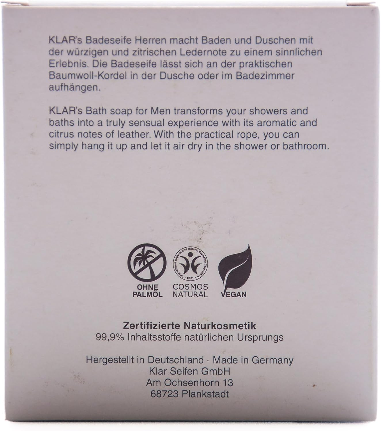 Klar'S Men Bath Soap, with Cord, 250G