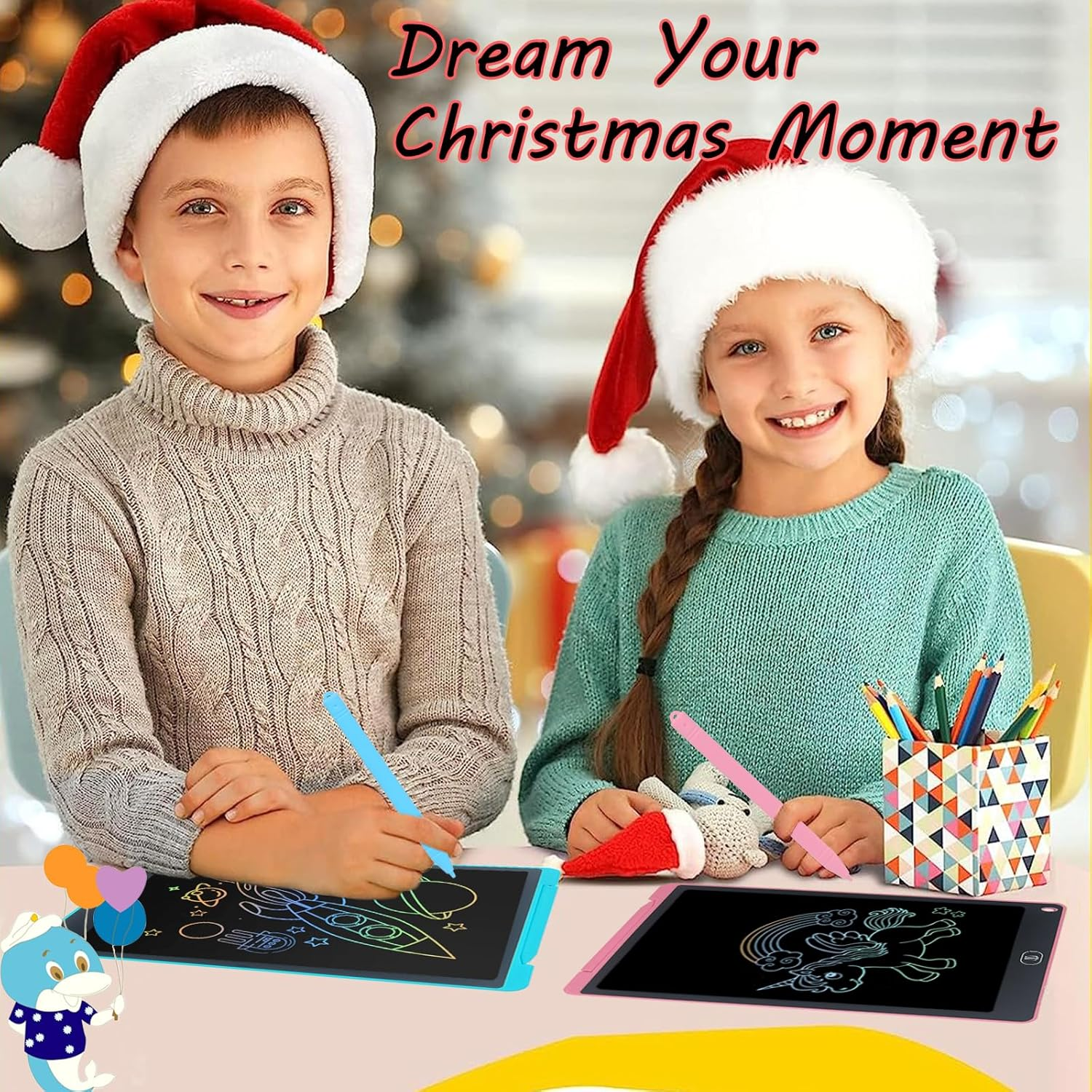 Toys for Boys Girls, LCD Writing Tablet 2 Pack, 12Inch Colorful Doodle Board Electronic Drawing Tablet for Kids Age 3-8 Years Christmas Birthday Gifts, Toddles Learning Toys Travel Essentials image number 2