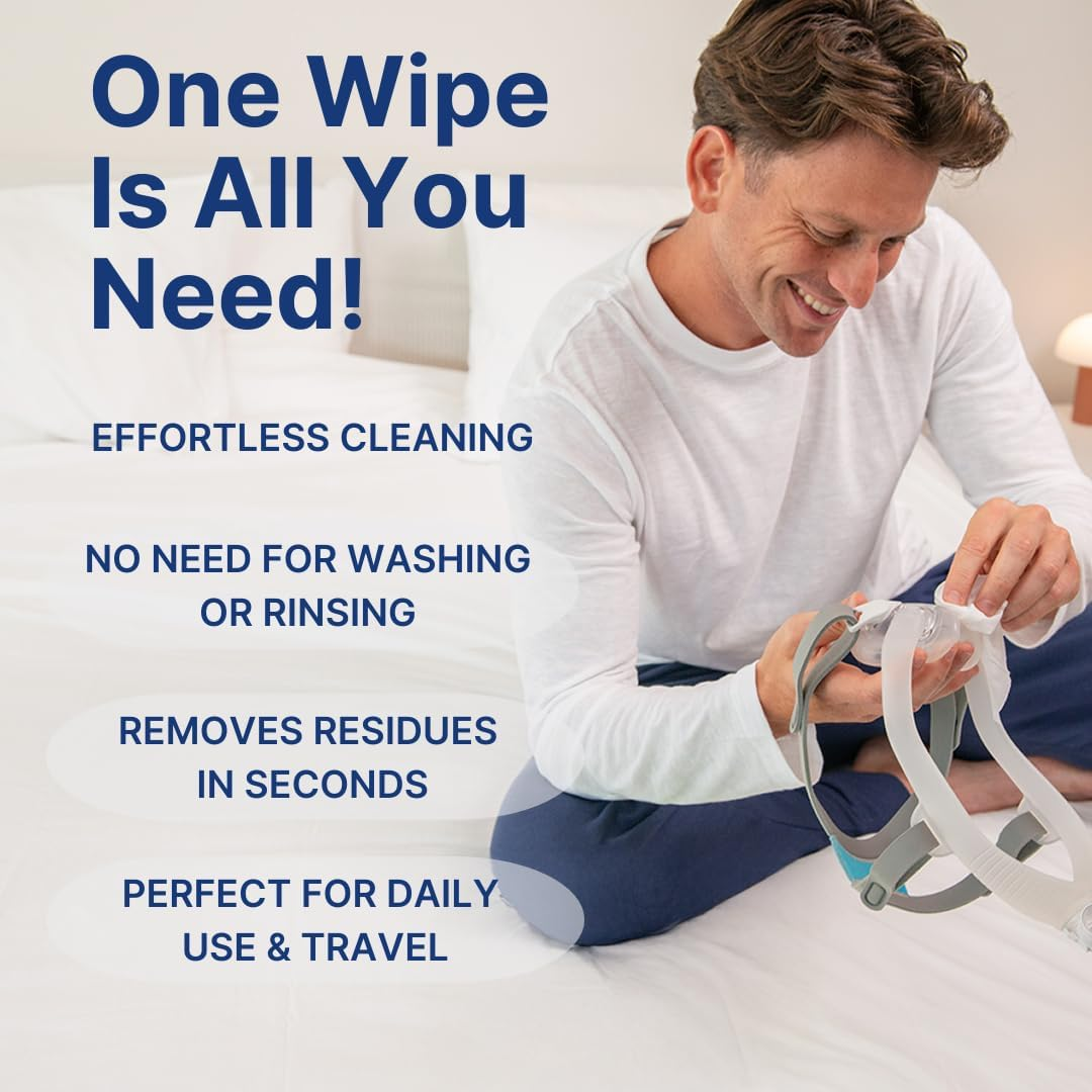 Snugell CPAP Mask Wipes by | 110 Count | Fresh Citrus Scent | 100% Soft Cotton | Lint & Alcohol Free | Skin Safe with Citrus Scent | Easy Opening Canister | Clean CPAP Mask, Tube & Devices (1) image number 3