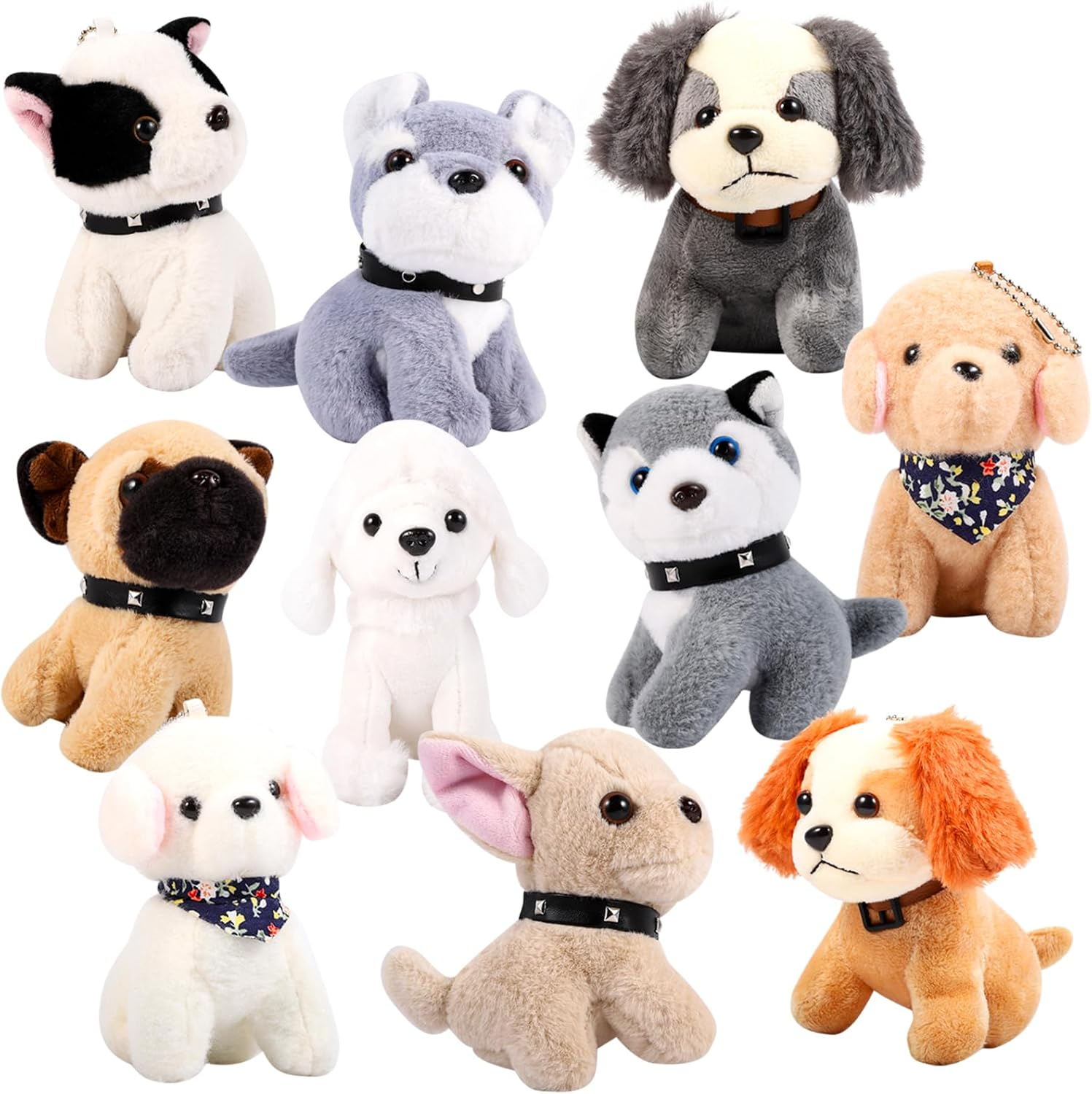 Niceup 10 Pcs Small Plush Dogs for Party Bag Fillers, 5 Inch Stuffed Puppy Toys for Adopt a Puppy Party Favors, Kids Birthday Party Goodie Bags Gifts image number 4