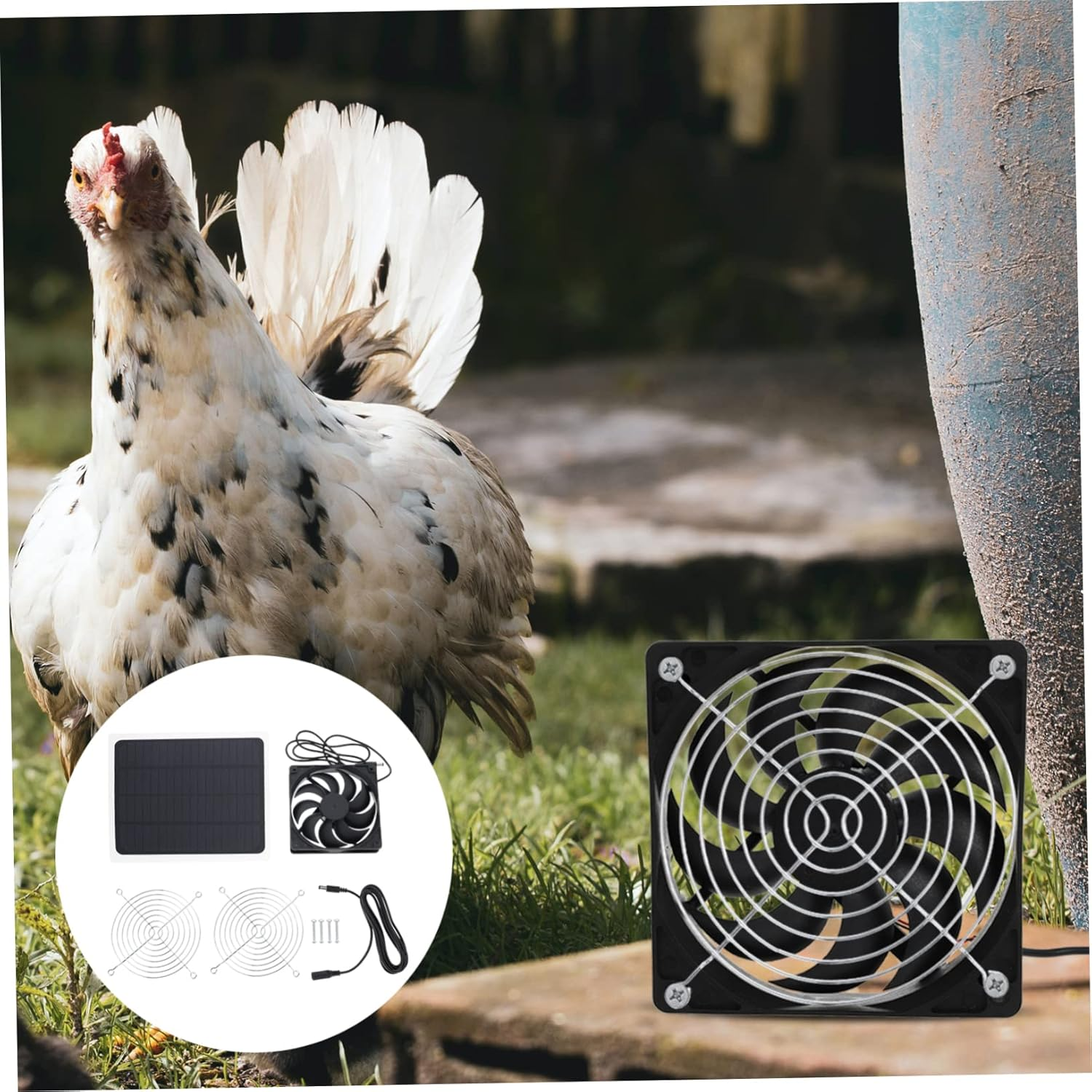 1Set Solar Powered Fan for Chicken Coop and Small Exhaust Fan for Greenhouse Rv Camping for Cooling image number 6