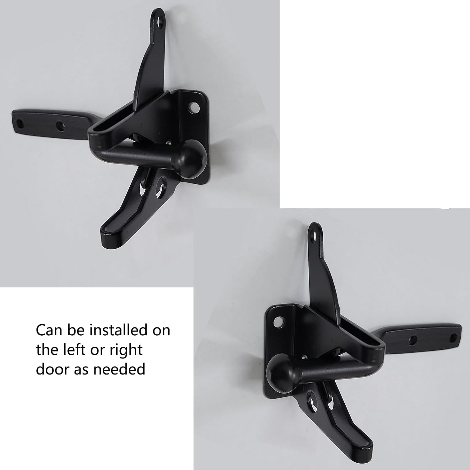 Pair of Self Locking Gate Latch Automatic Gravity Lever for Wood Fence Gate Door Latches, Left and Right (Spring Cable Pull), AP00289O image number 5