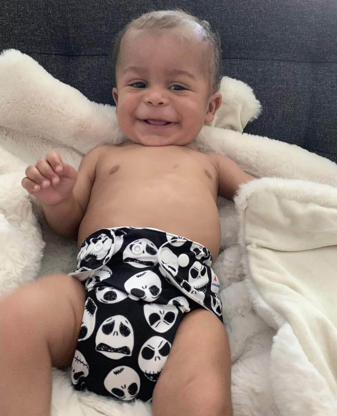 ALVABABY Halloween Baby Cloth Diaper Adjustable Washable Reusable for Baby Girls and Boys Infant Toddler Nappy 1 Pack with 2 Inserts YA132-2T image number 2