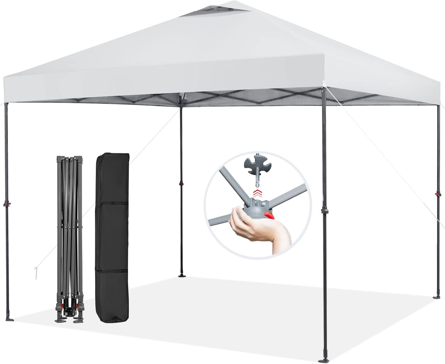 Costway 3X3M Outdoor Instant Gazebo Marquee, Folding & Portable Pop-Up Canopy Tent W/Carry Bag, One-Person Setup, Rotatable Feet, Height-Adjustable&Tiltable Sun Shade Shelter for Camp, Patio, Market