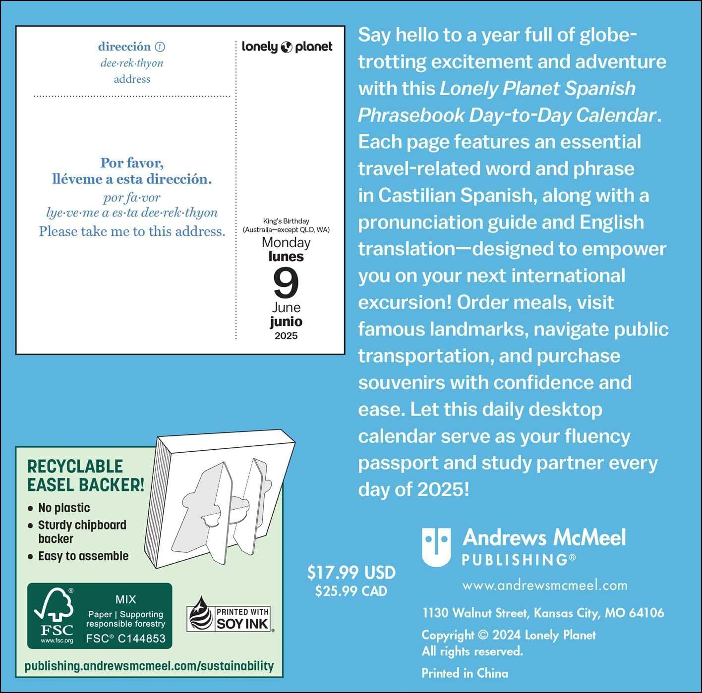 Lonely Planet: Spanish Phrasebook 2025 Day-To-Day Calendar