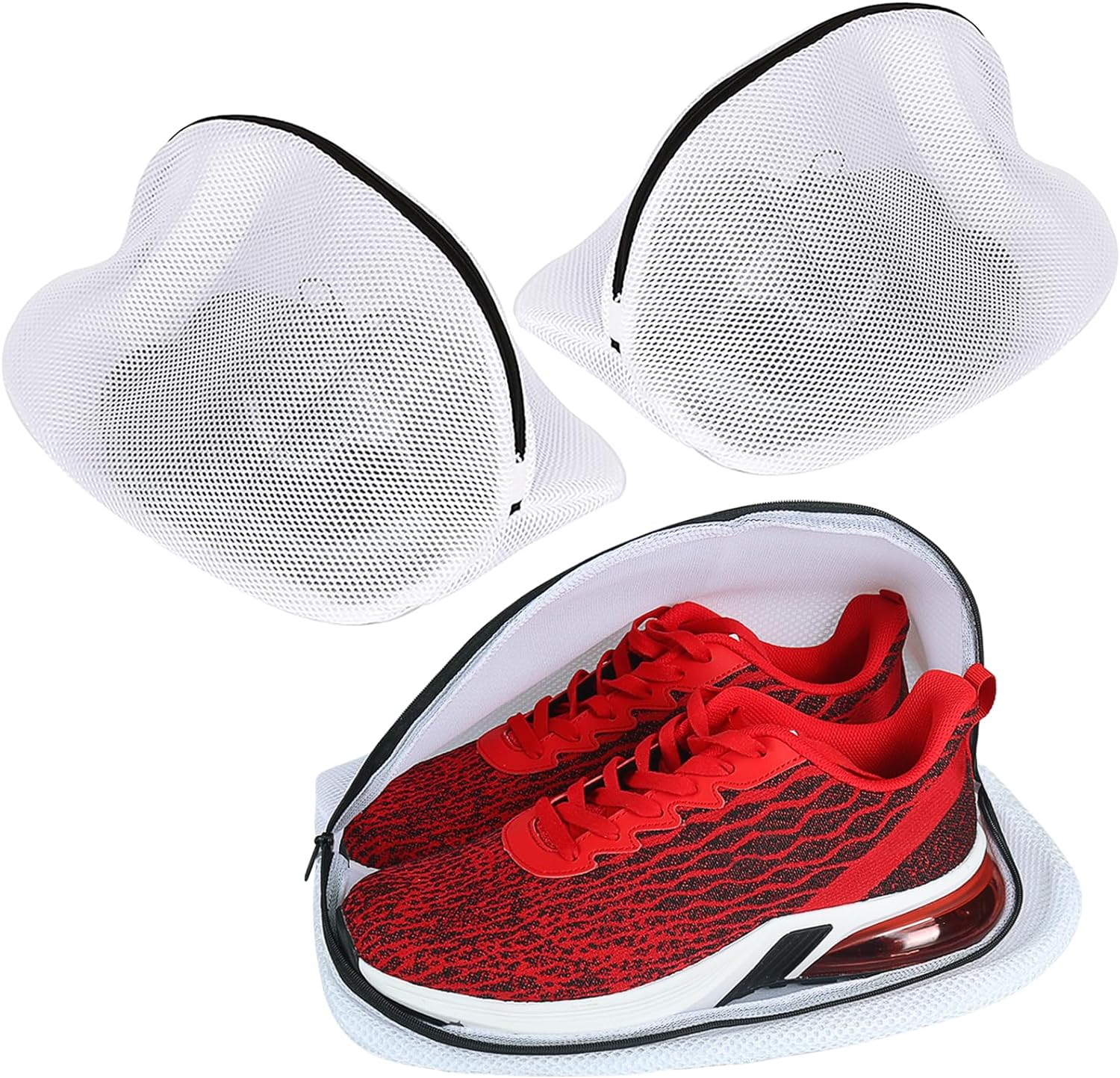 Vivifying Shoe Washing Bag, Set of 3 Mesh Shoe Laundry Bags with Zip Closure for Sneakers, Running Shoes, Socks, Bras image number 1
