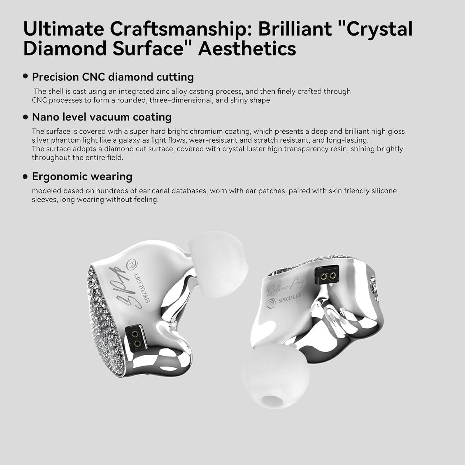 KINBOOFI SPA-SG in Ear Monitor Wired Earbuds 10MM PEEK+PU Composite Diaphragm Inner-Magnet DD Hifi Wired Earphones Jack 3.5Mm IEM for Musicians, Singers, Audiophiles