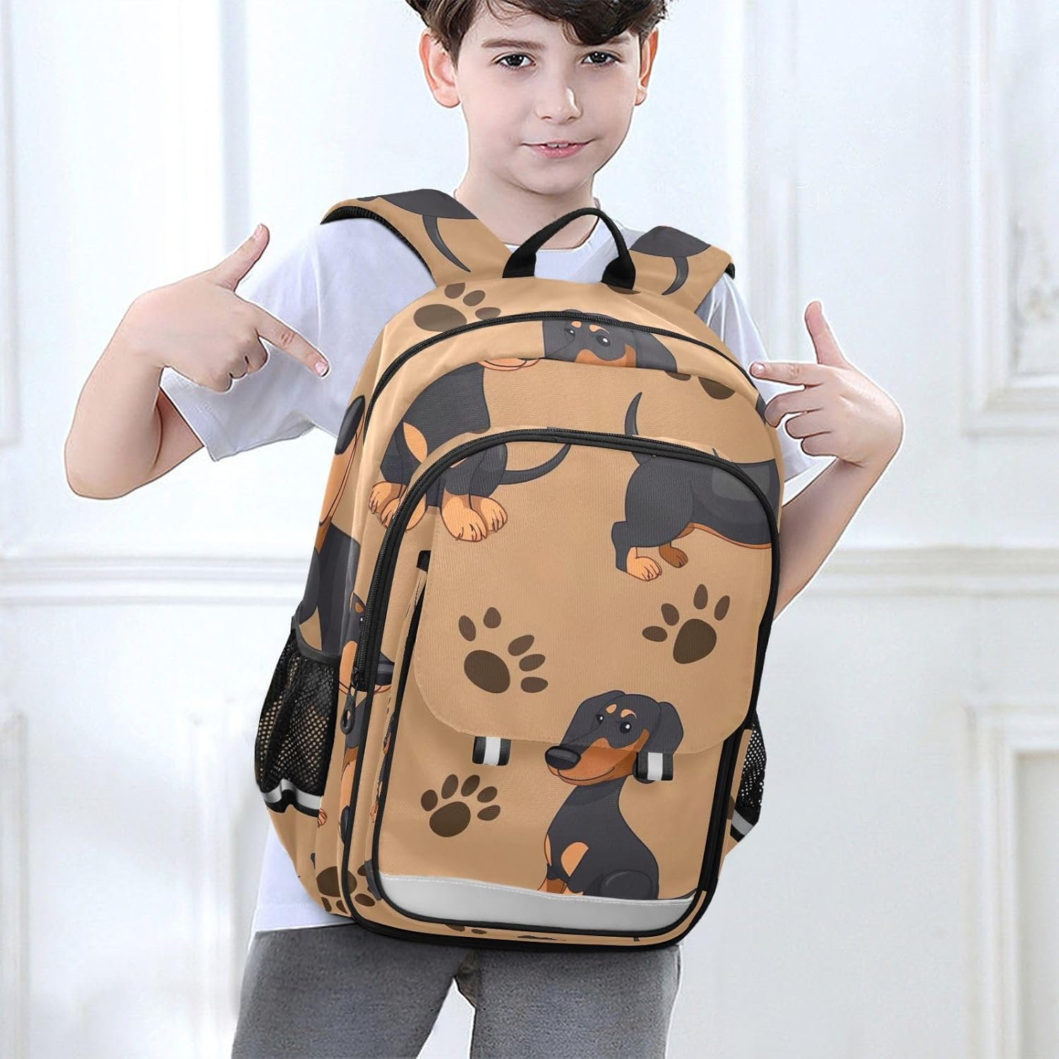 RPLIFE Cute Dachshund Dogs Backpack Kid, Cute Backpack for Kids, Kid Backpack for Travel, Cute Dachshund Dogs, One Size, Traditional Backpacks image number 3