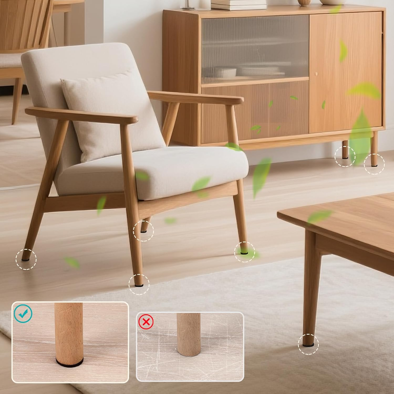 HNR 15 Mm Felt Pads, Pack of 108 Self-Adhesive Felt Pads, 3 Mm Thick, Floor Protection for Furniture Legs, Chair & Table Legs (Black) image number 5