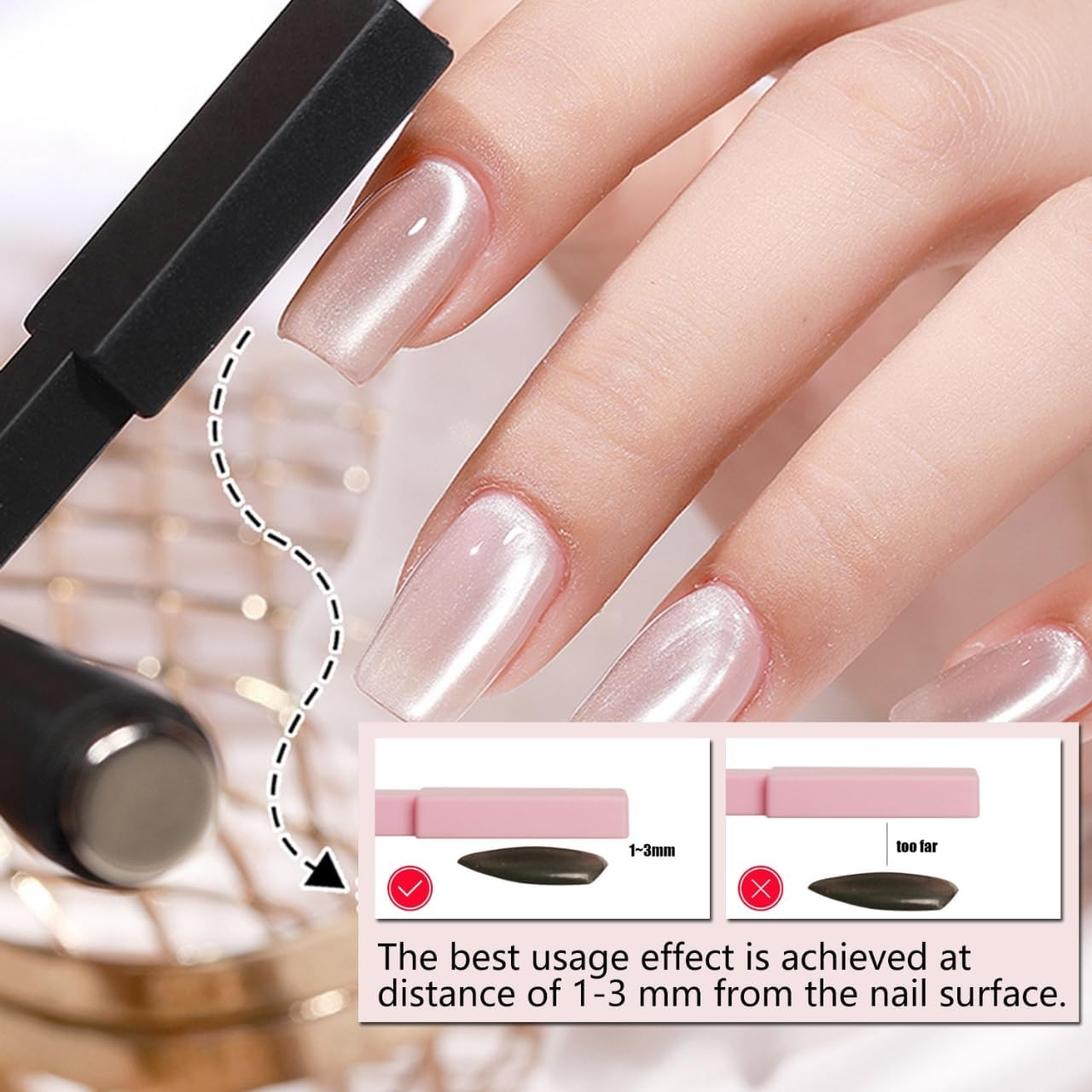 11Pcs Nail Magnet for Cat Eye Gel Nail Polish Magnet Set 5 in 1 Multifunction Wand Cat Eye Magnetic for Nails Cat Eye Magnets Sticks Magnet Nail Polish Design Tools Nail Art DIY - Black image number 4