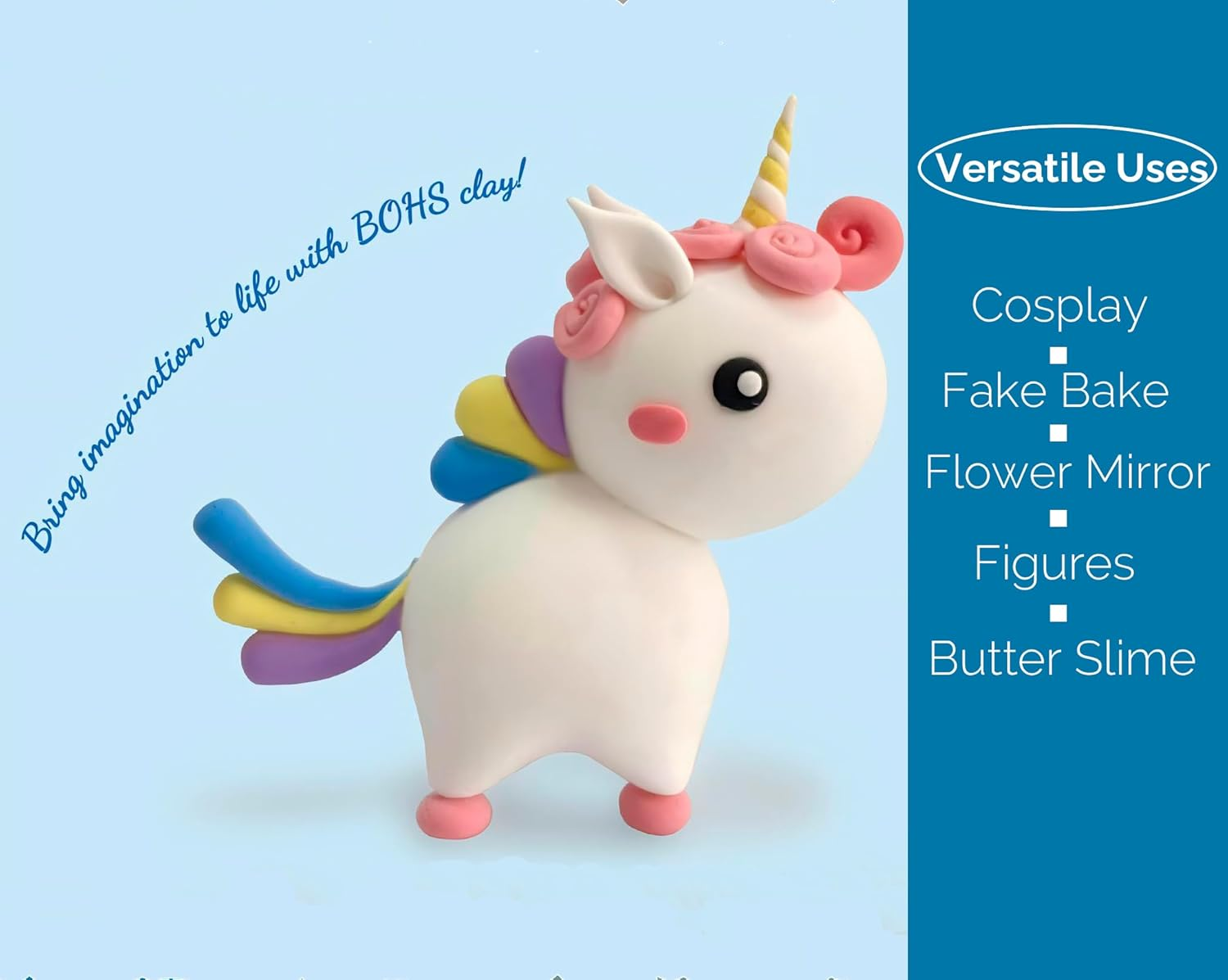 BOHS White Foam Clay Lite - Squishy,Soft, Air Dry -For School Project,Cosplay,Fake Bake, Slime Supplies-100 Grams image number 2