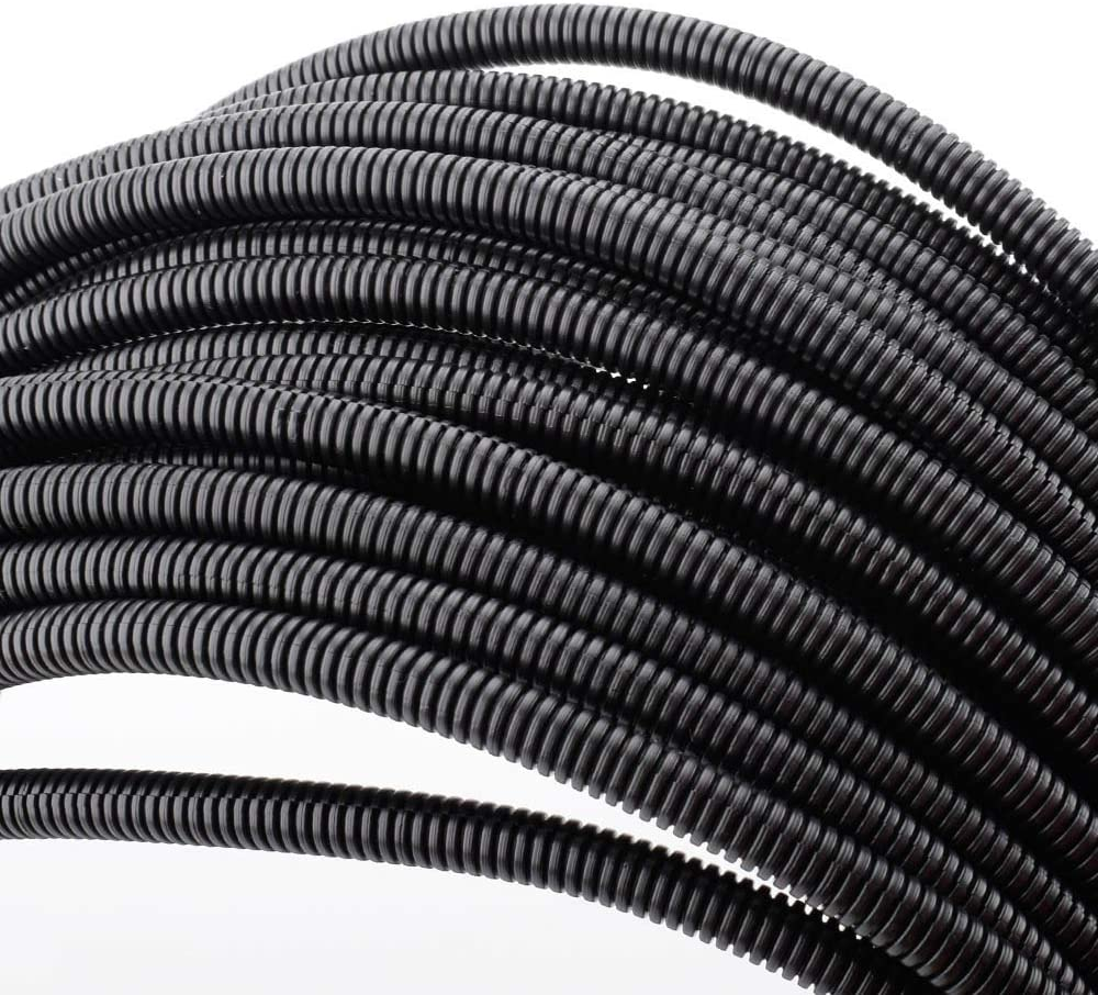 Zhiyo 100 FT 1/4&rdquo; Wire Loom Split Tubing Auto Wire Conduit Flexible Cover image number 5