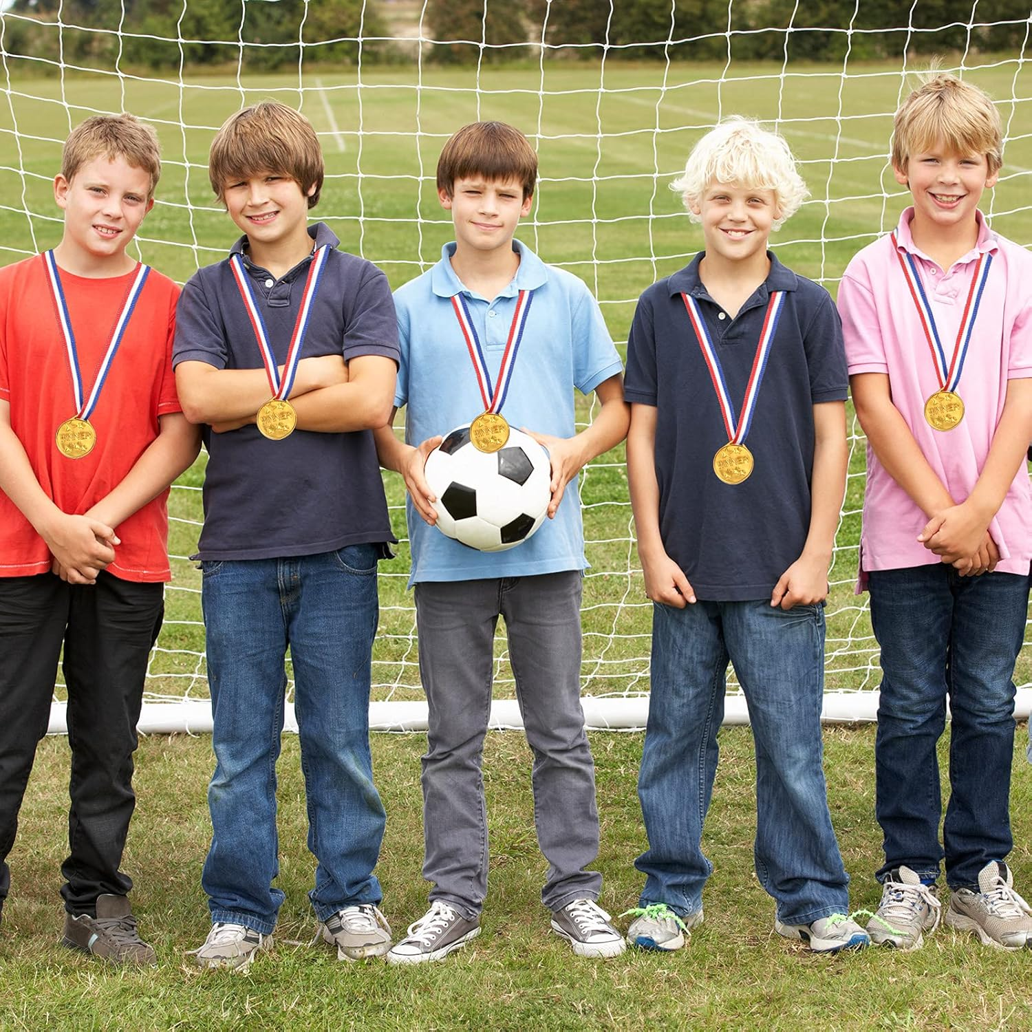 Gejoy 30 Pieces Gold Plastic Winner Award Medals, Award Medals, Gymnastics Field Day Awards Medals for Sports, Competition, Talent Show, Spelling Bee Birthday Party Favors Gifts