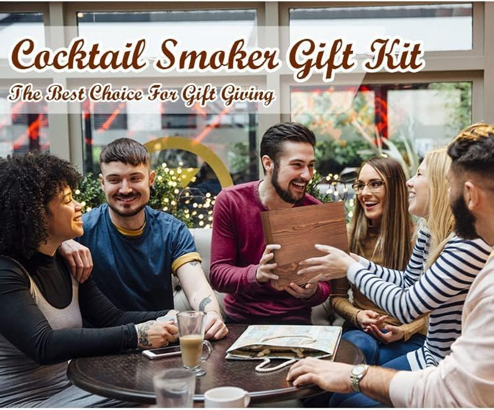 NOAEOU Father'S Day Cocktail Smoker Kit with Torch，Whiskey Smoker Kit with Ice Wine Stone,Bourbon Smoker Kit with Four Flavors Wood Smoked Chips，Fashioned Smokers Kits (Without Butane) image number 1