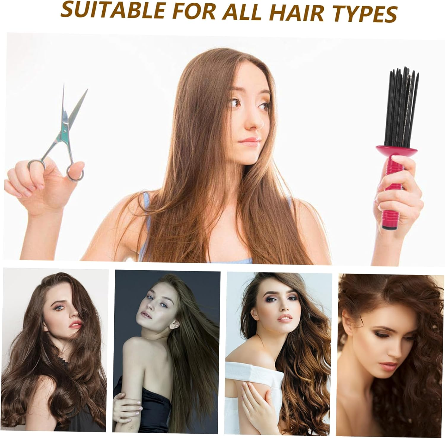 MOTHNUR Rolling Comb for Curly Hair Fluffy Hair Curling Roller Brush for Styling Tools image number 3