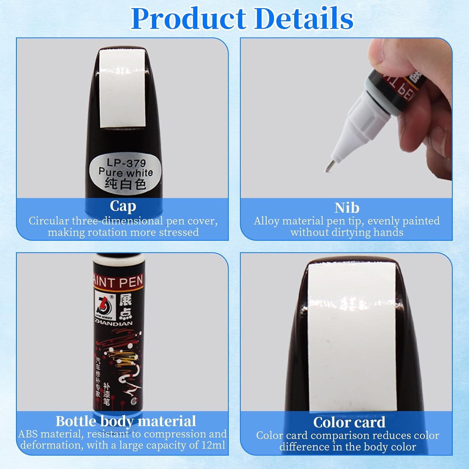 2 PCS Universal Car Touch-Up Paint Pen for Car Body, Car Scratch Repair Fluid, Wheel Repair Paint Kit, Quick & Easy Scratch Fix for Rim, Simple & Convenient, Uniform Paint Coating (Matte Black) - Matte Black image number 2