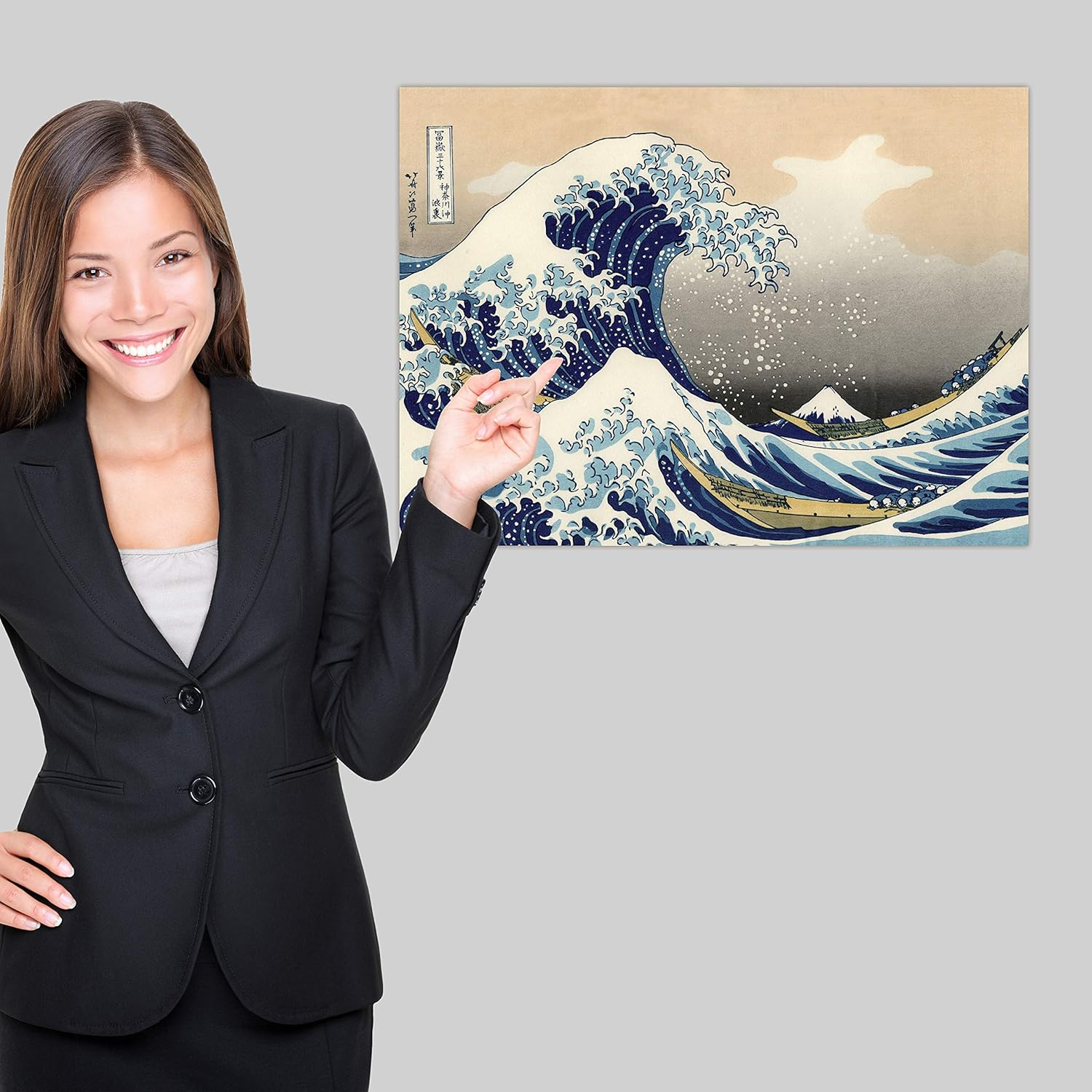 The Great Wave off Kanagawa by Katsushika Hokusai - Japanese Fine Art Wall Poster - Double Sided Poster (LAMINATED, 18" X 24") image number 2